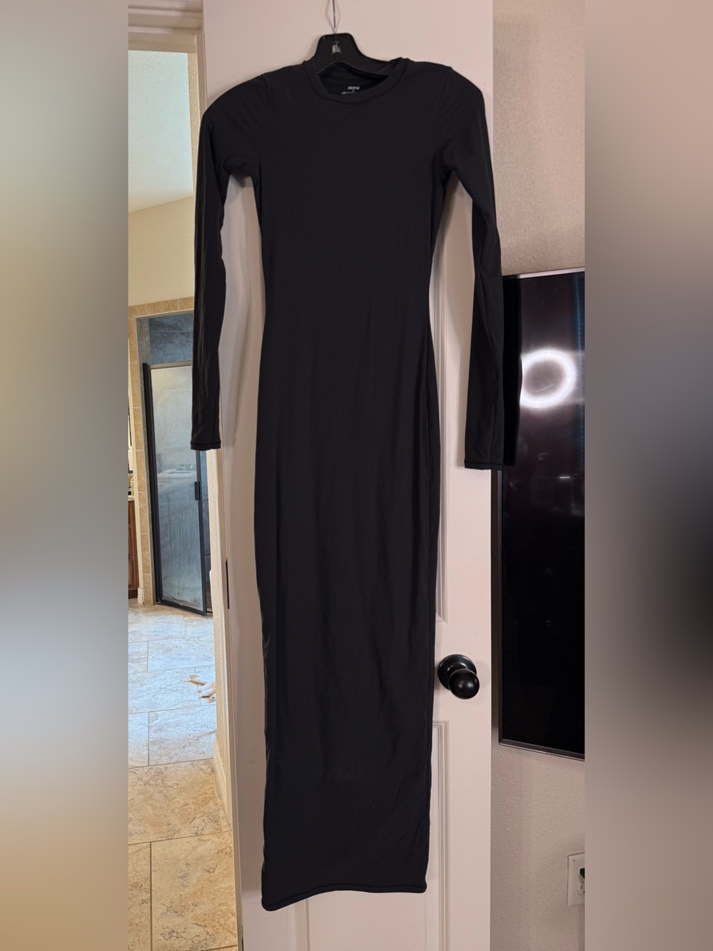 Black Long Sleeve Bodycon fitted  Dress